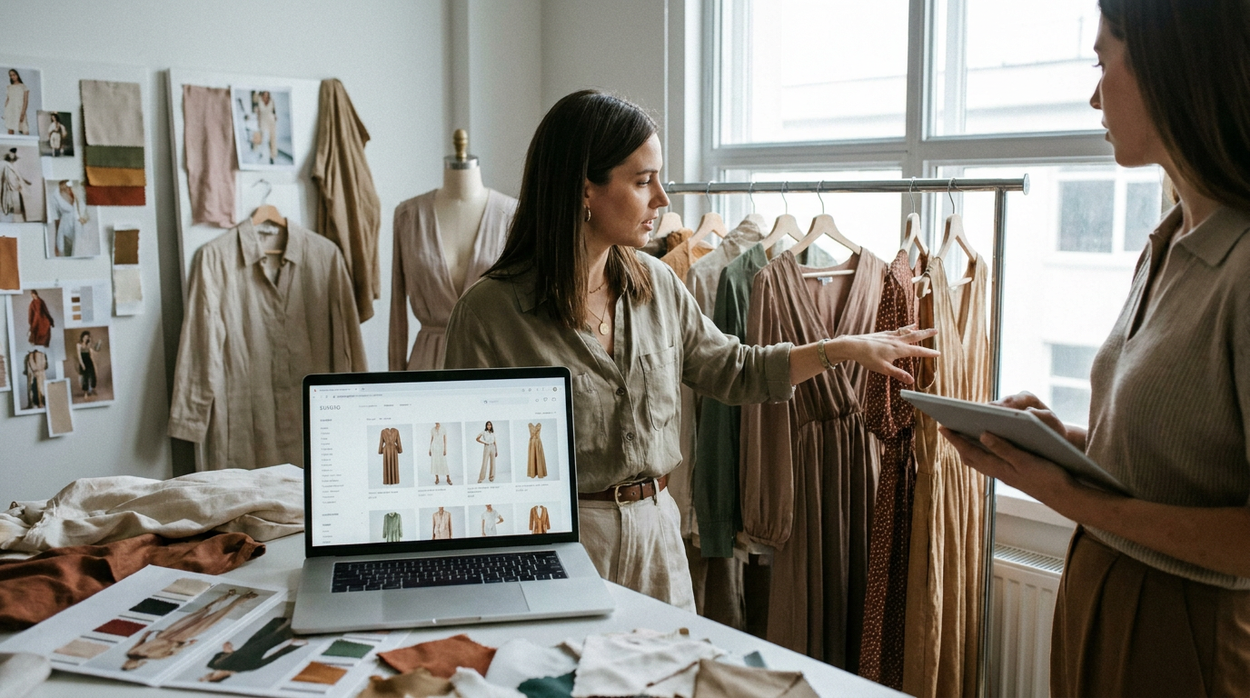 Ropa de mujer online para eventos en España 2 Ilustración de la sección Ventajas de comprar ropa en línea para eventos
