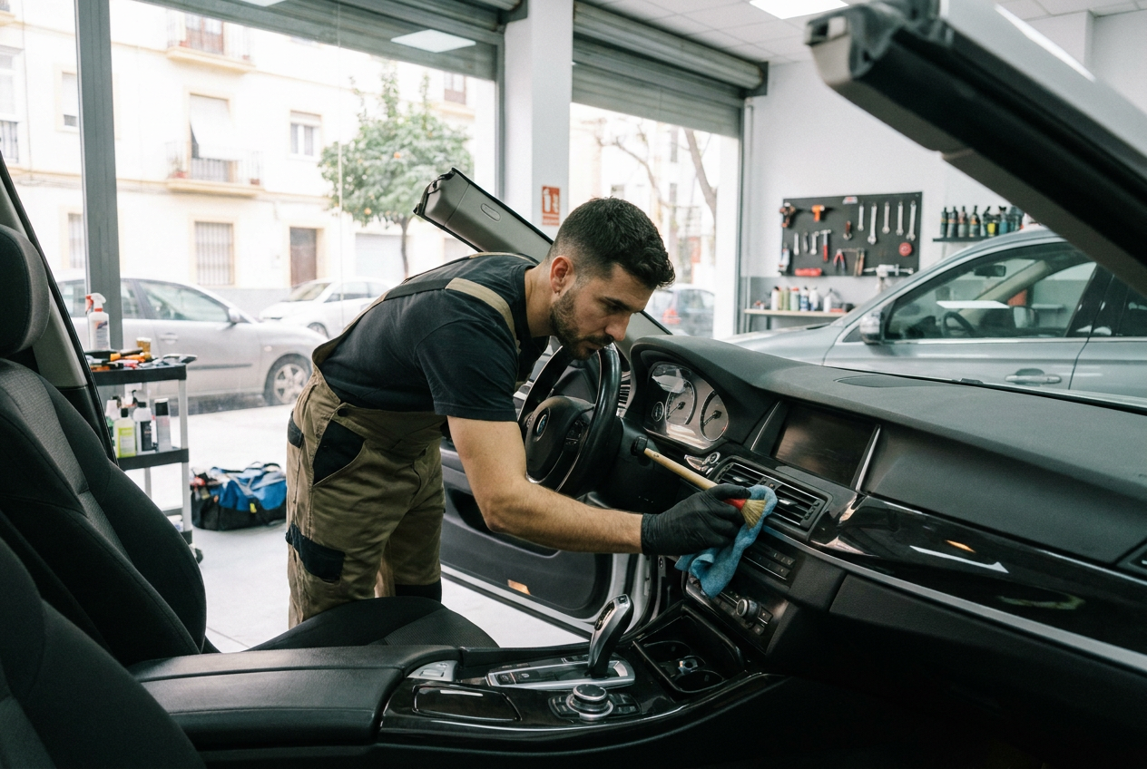 Ilustración de la sección ¿Cuál es el coste del plan de Detailing interior para mi vehículo en Sevilla?